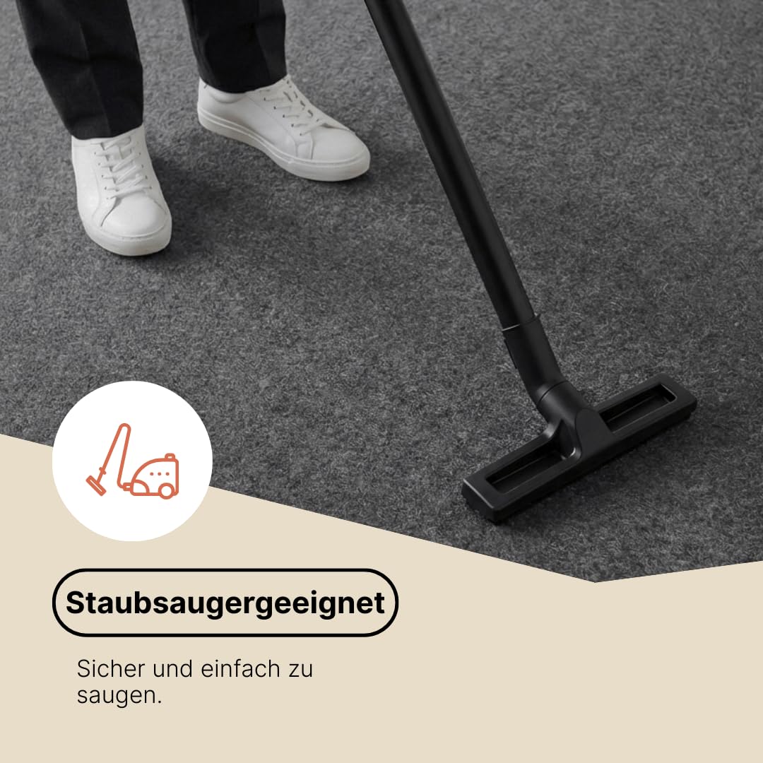 TAPISO Pemba Rasenteppich Kunstrasen Dunkelgrau Höhe:4 mm Kunstrasenteppich mit Noppen Wetterfest Schnelltrocknend Outdoor Balkon Terrasse Garten 300 x 300 cm