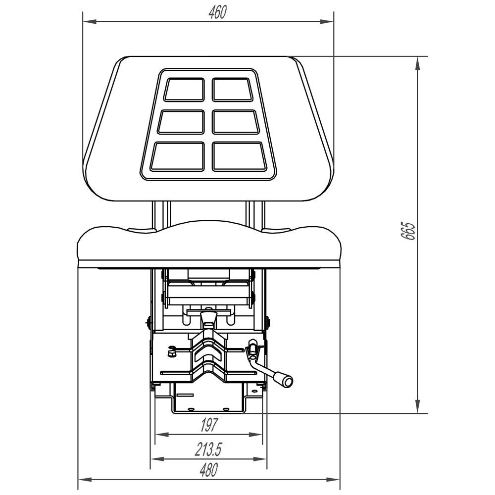 Deutz KHD Traktorsitz Schleppersitz klappbar Universalsitz gefedert KS 44/0607V neigungsverstellbar mit Stossdämpfer