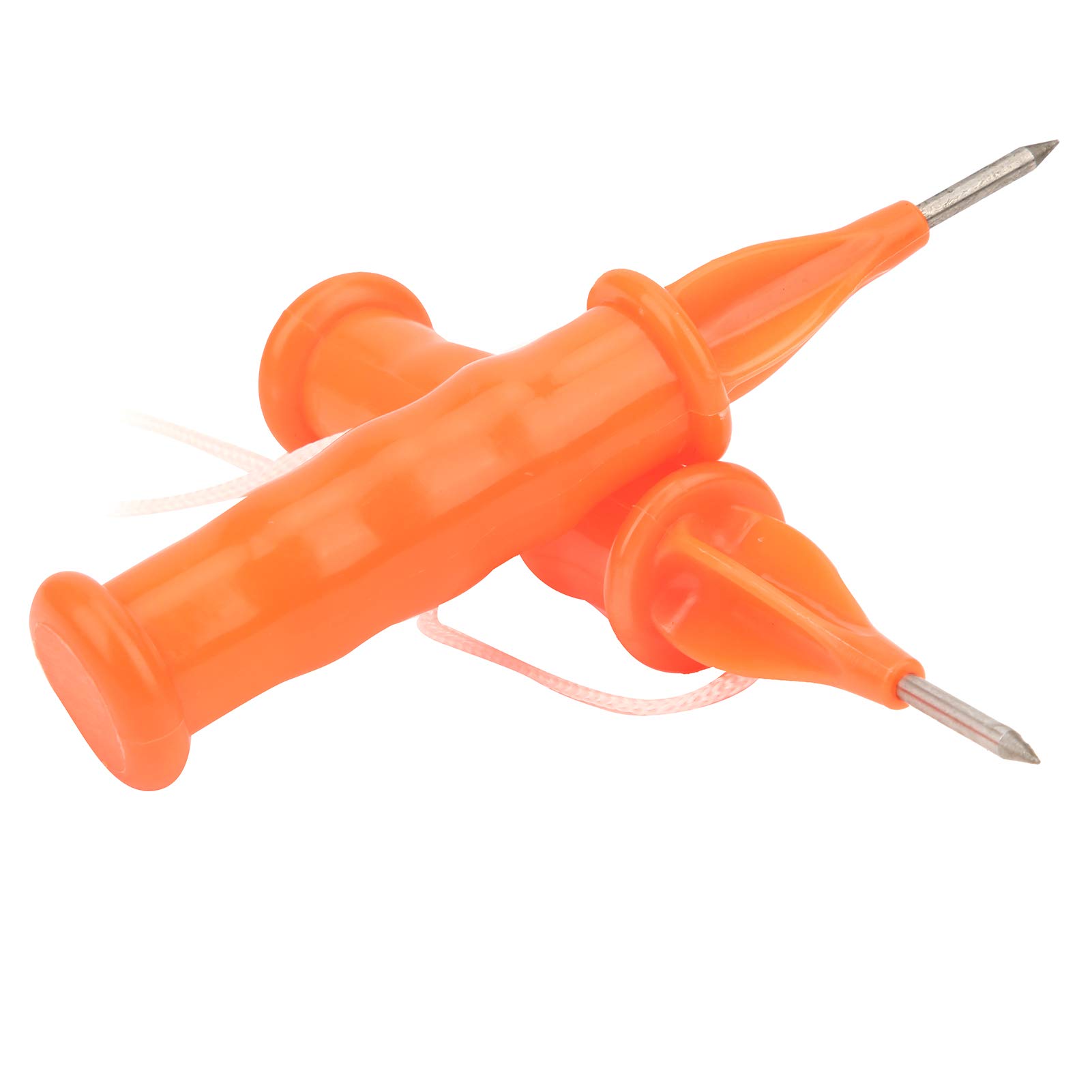 Sicherheitspickel Zum Eisfischen, Zwei Handgehaltene Eispickel mit Sicherheitsgurt und Pfeife, Notfall-Rettungspickel für Angler, Leuchtend Orangefarbener Kunststoff, 18 cm, 2 Stück