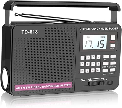 Radio portátil AM FM de onda corta pantalla LCD compatible con tarjeta USB y TF carga de CA y radio transistor de alimentación de batería recargable disponible en Yaxa Guatemala