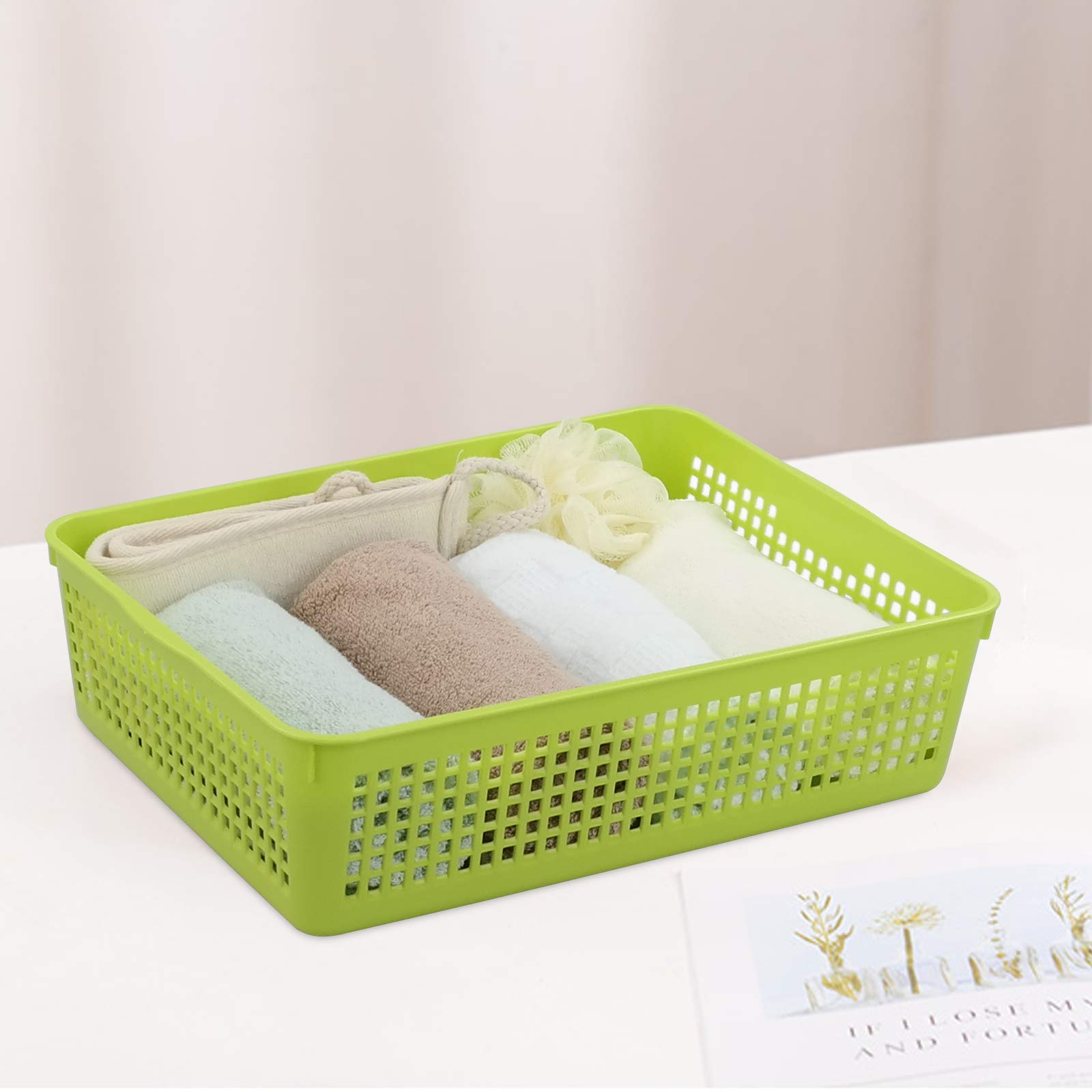 Amazon.co.jp: Easymanie カラフルなプラスチックバスケットトレイ A4