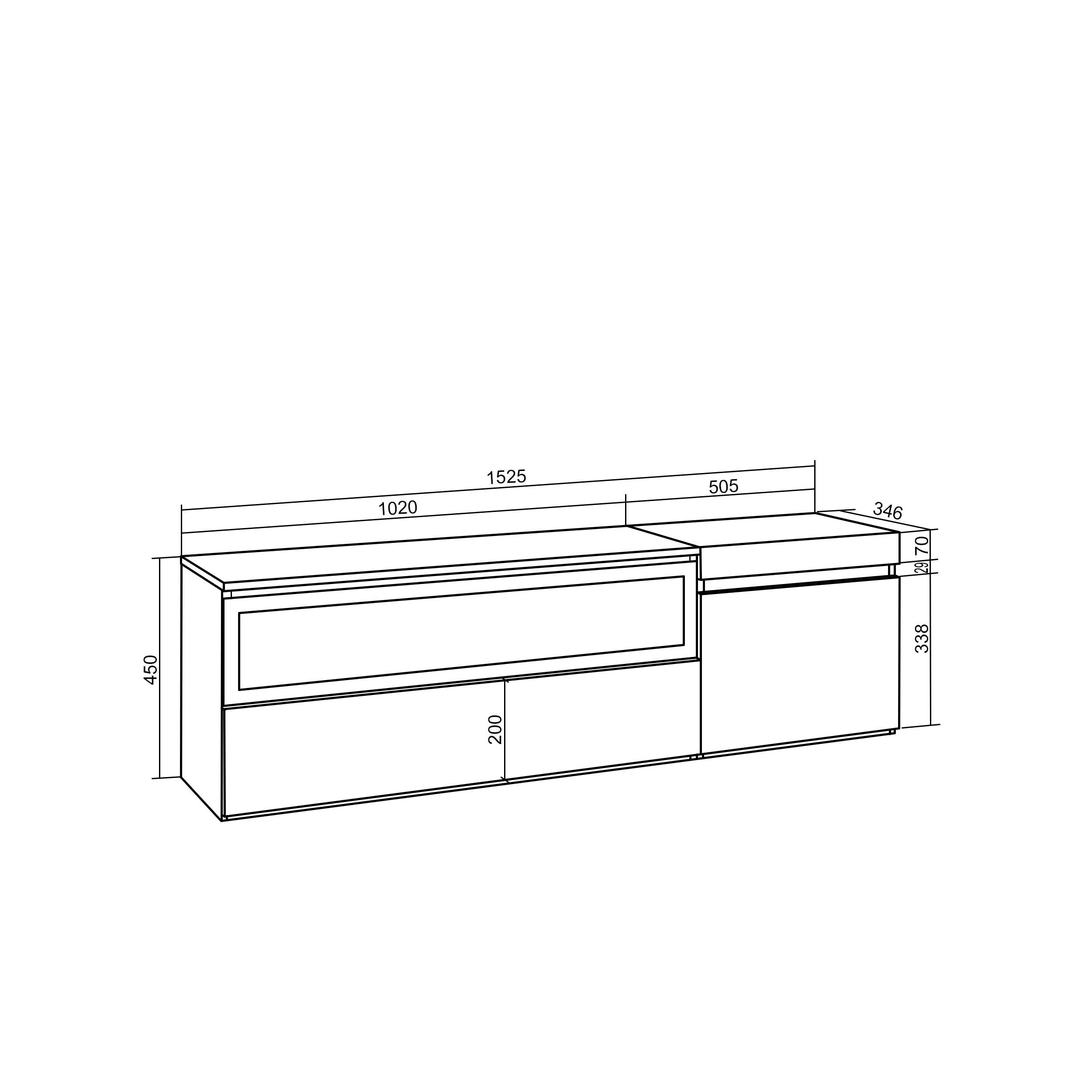 Skraut Home | Mobile TV Soggiorno | Ampio spazio a disposizione | 150x45x35cm | Per TV fino a 65" | Camino elettrico | Stile moderno | Cemento