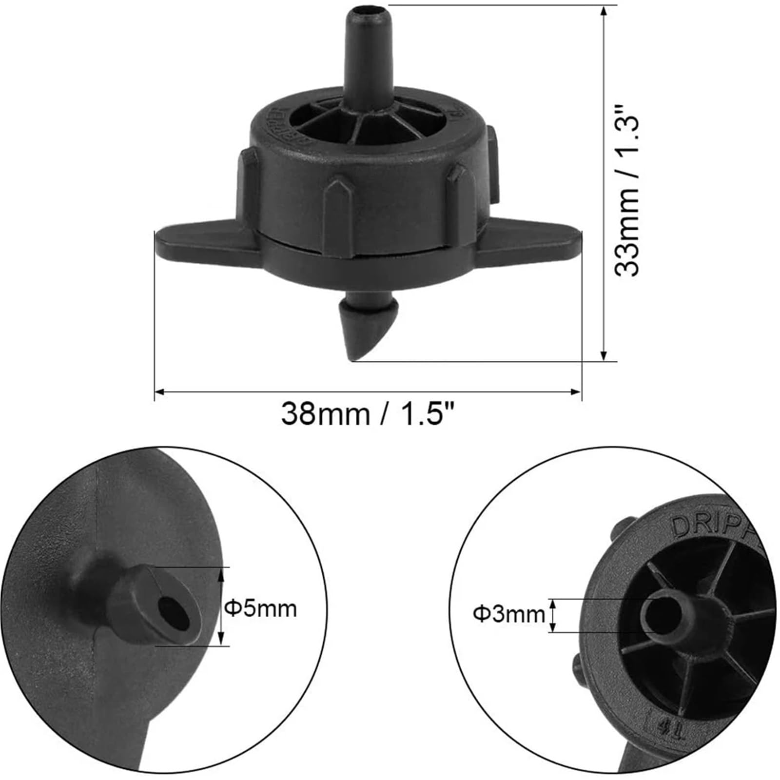 Emisores de Riego por Goteo 100/200 Unidades de goteros compensadores presión 2L/4L/8L, Ajustables, microconectores for riego jardín y césped(2L 200Pcs)
