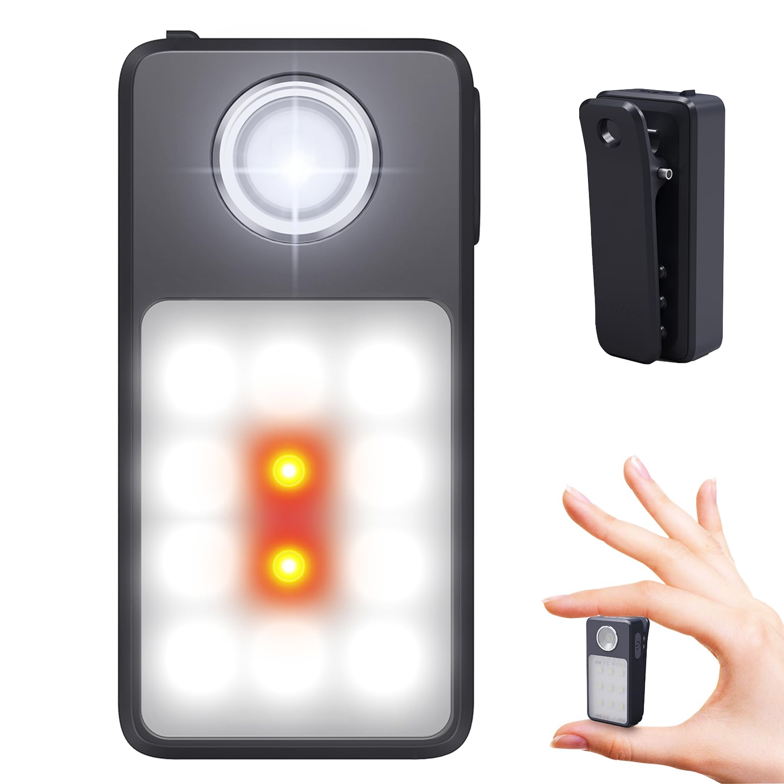 Tubasion Running Light USB-C Rechargeable, 3 Modes Upgraded 2-uses Clip on Torch