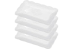 Tioncy Platos de cerámica elegantes con relieve de encaje para la cena