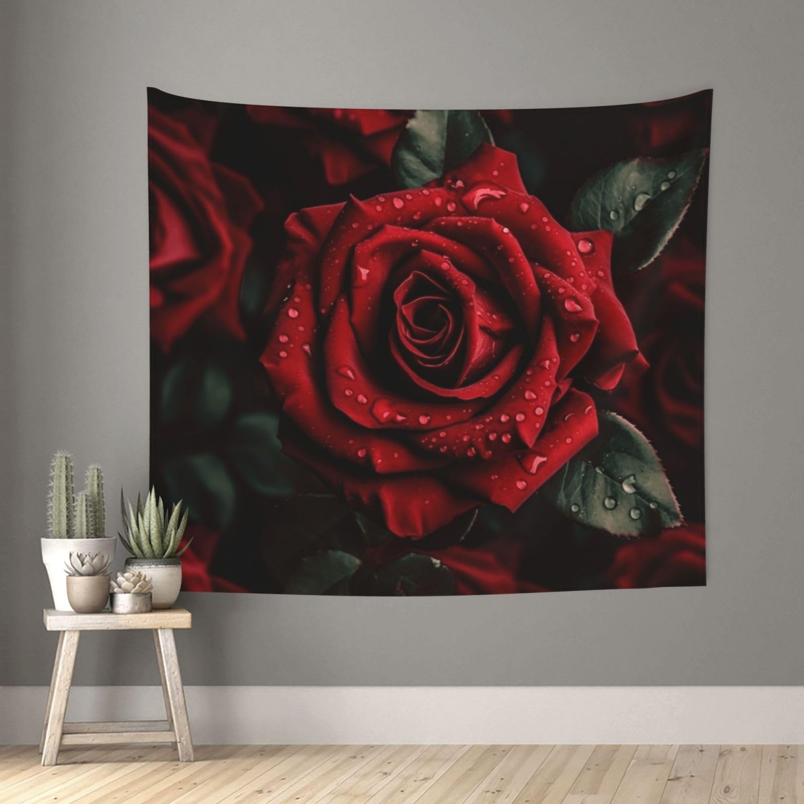 FodPand Red rose Tapestry for Bedroom Aesthetic, Wall Hanging Tapestries Art Decor Backdrop Wall Tapestry for Dorm Living Room Funny Poster Party Banner Background 51" X 60"