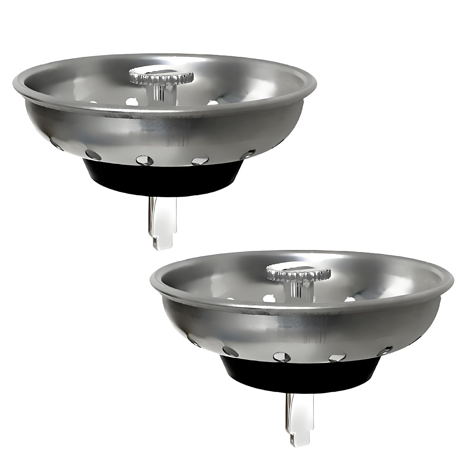2Pcs Kitchen Sink Strainer Stopper Waste Plug Stainless Steels Drain Basket Bathroom Sewer Drain Enduring Kitchen Waste Plug