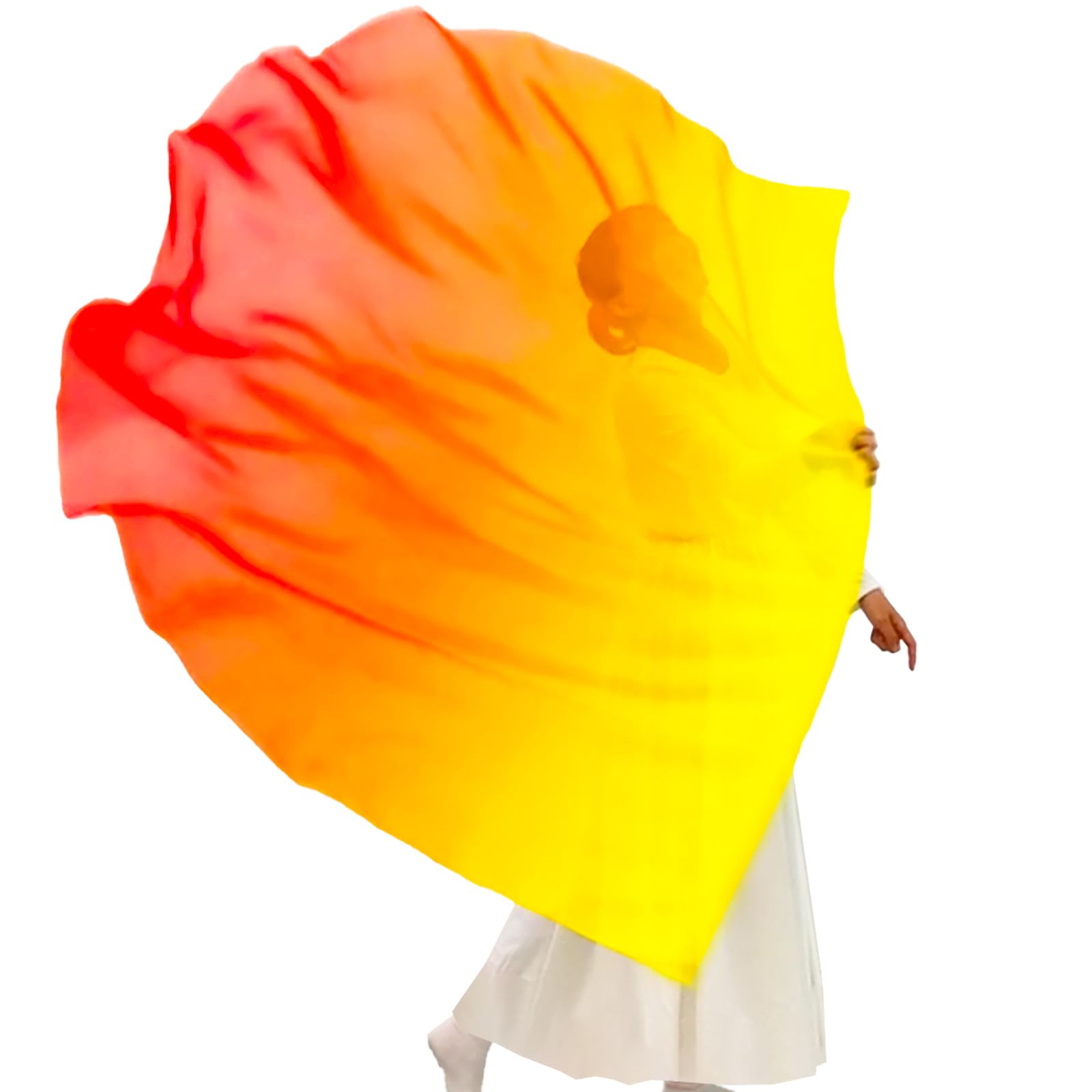 Wuchieal 55" 1 Piece Praise flag with Scalable pole, worship flag Semicircle Worship Angel Wing Flags for Church Dance Banner, Color Guard flags for Teenager -2#YELLOW-ORANGE-RED-image-41
