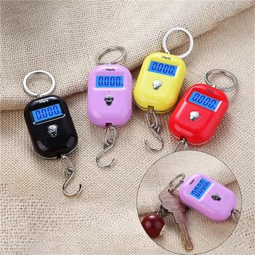 8pcs Portable Mini LCD Digital Hanging Scale, 25kg/5g Precision Weighing for Fishing, Travel & Home Use - Electronic Handheld Scale