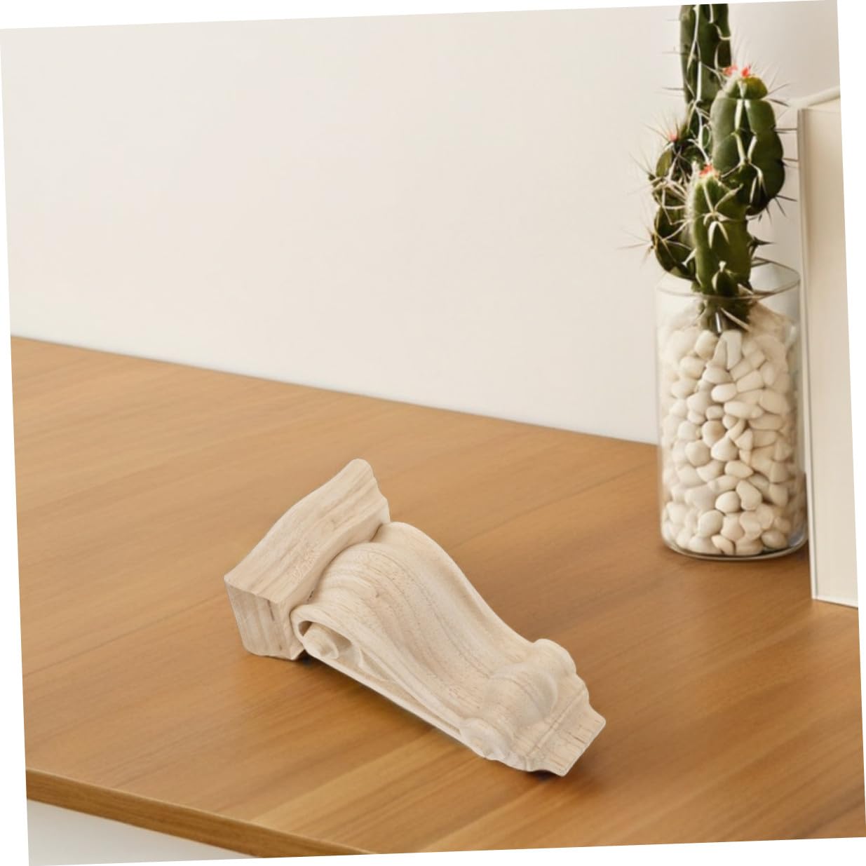 Ménsulas de Madera Tallada Estilo Europeo Detalles Hechos a Mano, Diseño Elegante y Fácil Instalación para Chimeneas y Muebles, Pack de 2 Unidades