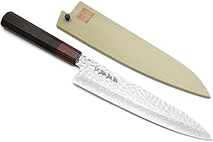 Yoshihiro VG-10 Damascus Gyuto Chefs Knife For Sharper Professional Grade Cutting