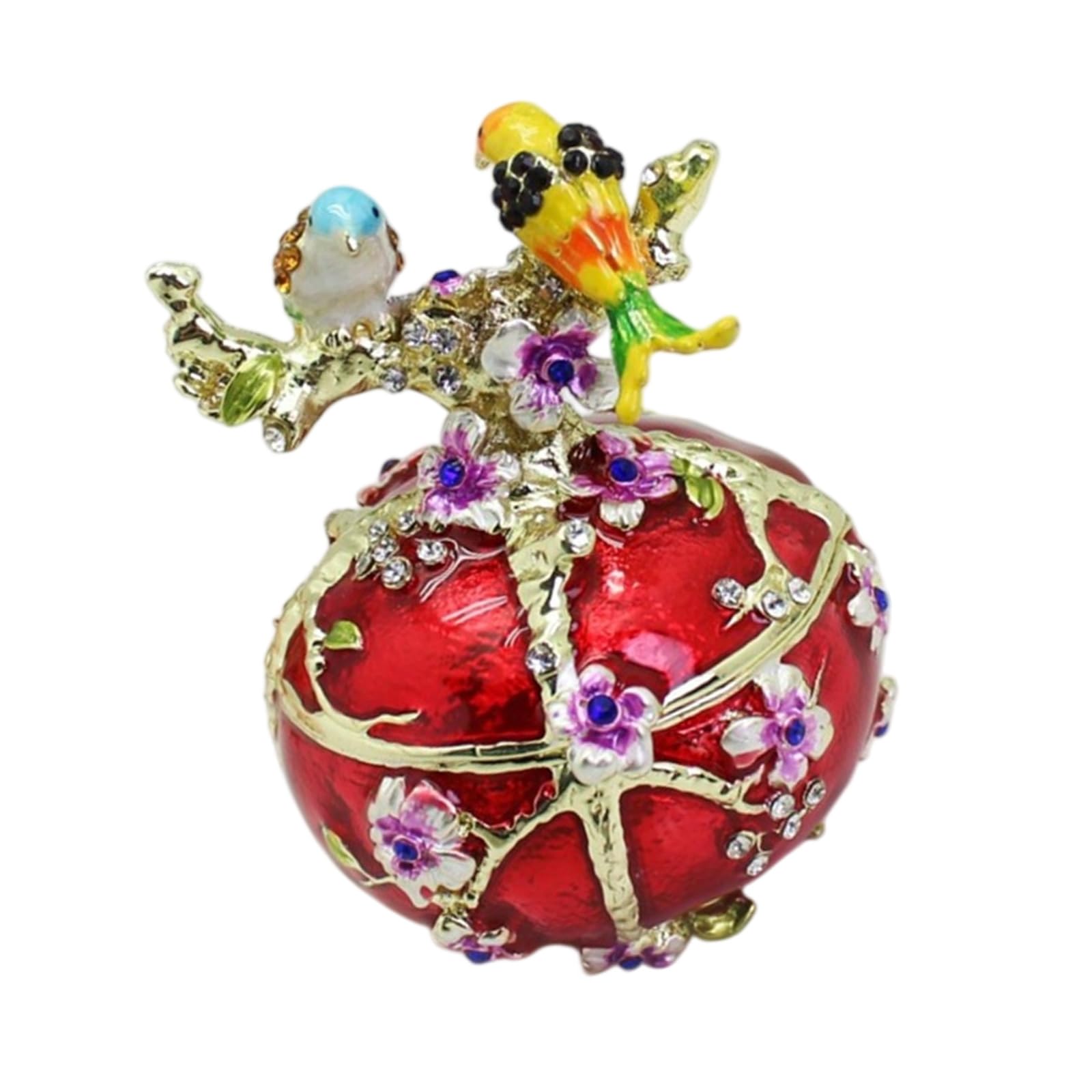 RGYBAO Double Bird Jewelry Box Handcrafted Home Decorative Ornament Alloy Texture Suitable for Rings Necklace Storage Alloy Knickknack Box with Coating