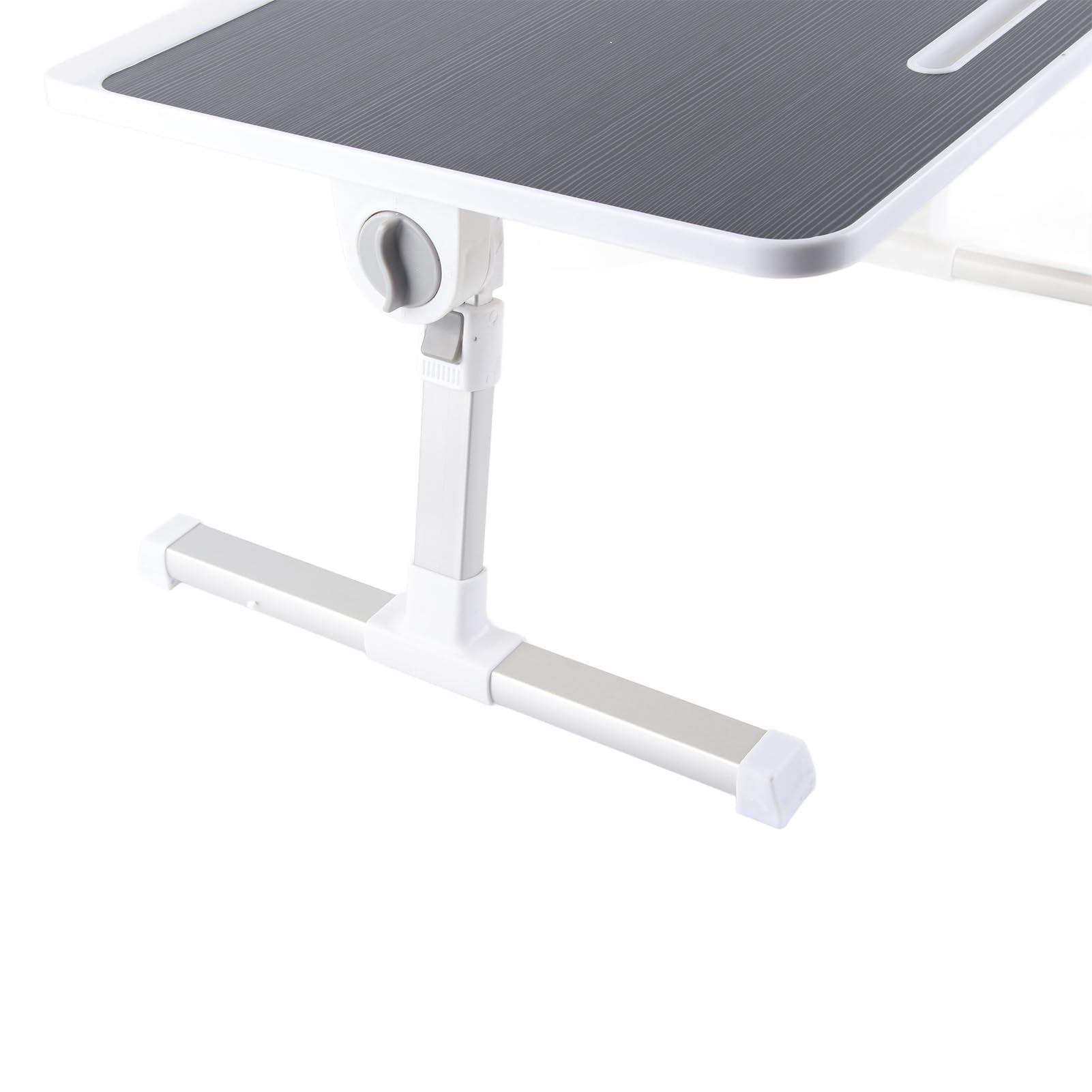 Generic Stolik Przy łóżku na Laptopa Składane Nogi Przenośne Biurko Przestronny Pulpit do Pracy i Czytania Stop Aluminium na Parapet Okna Sypialni (Czarny szczotkowany)