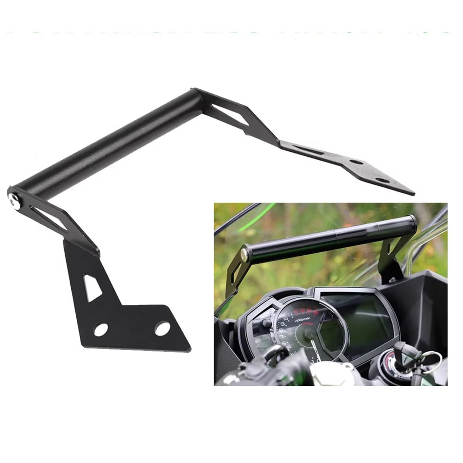 Compatibile con per Ninja per 400 per 250 Accessori per Moto Supporto per Piastra di Navigazione GPS per Telefono Supporto per Adattamento al Manubrio Supporto Staffa GPS Moto