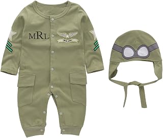 XM Nyan May's Baby Toddler Boys Pilot Jumpsuit 2pcs Set Toddler Outfits with Cap Price In India