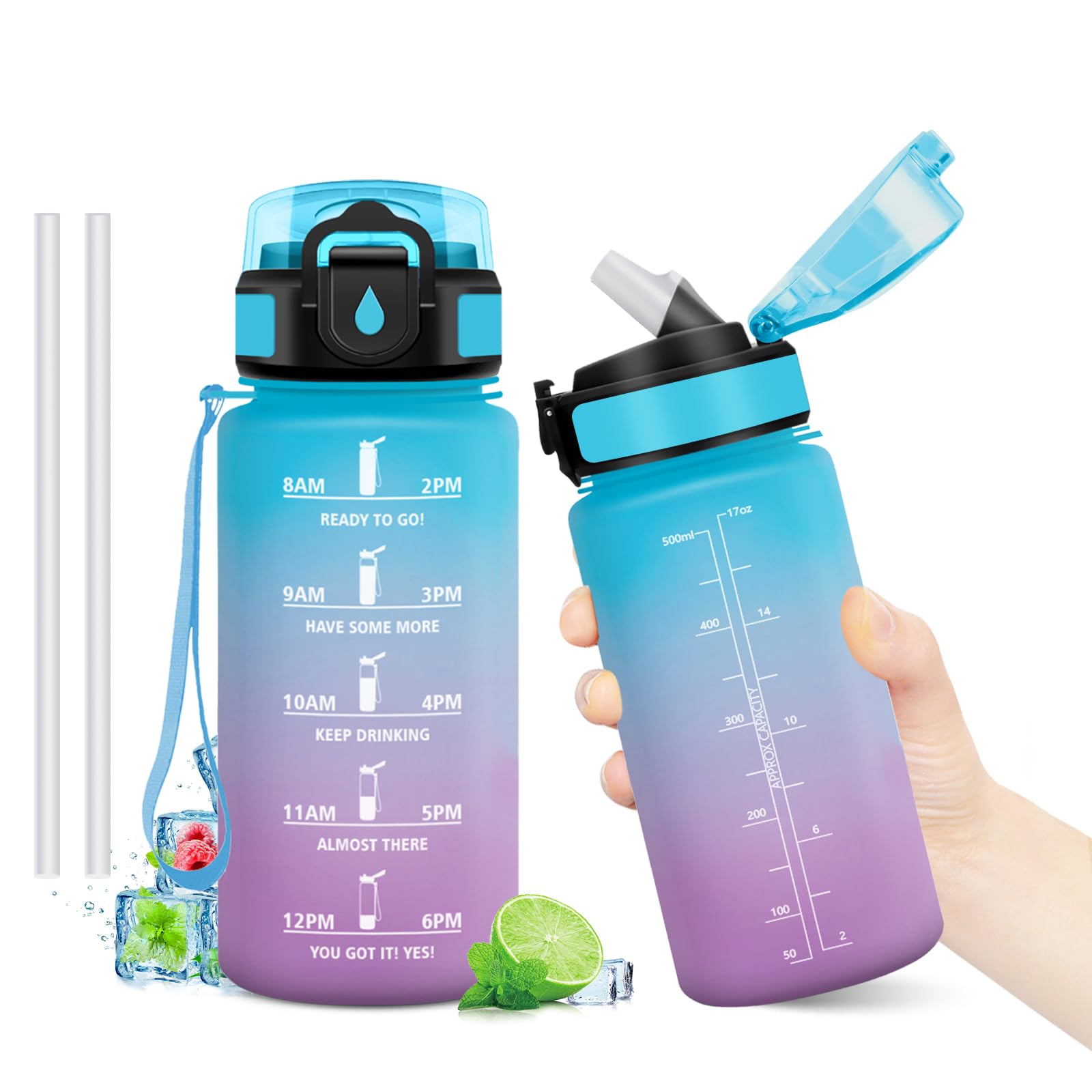 AI-PIKA 2L Botellas De Agua Deportivas,Botella De Agua Con Cubierta