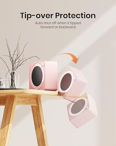 Miniatura 27 de Gaiatop Mini calentador de espacio, ligero PTC de cerámica de calentamiento rápido, 500 W, eficiencia energética para uso en interiores, Negro