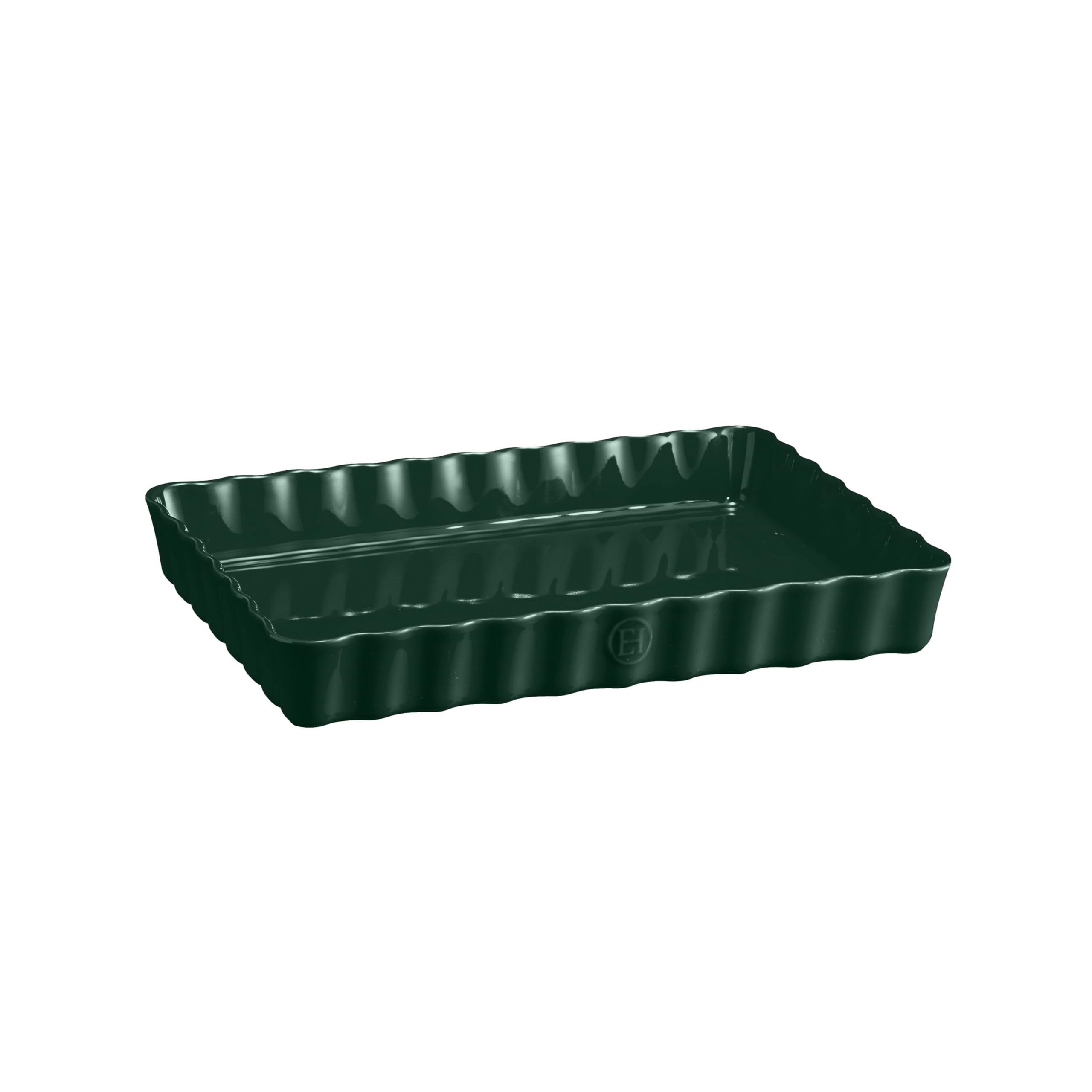 Emile Henry Tourtière rectangulaire, Céramique, vert Cédre, 24 x 34 cm