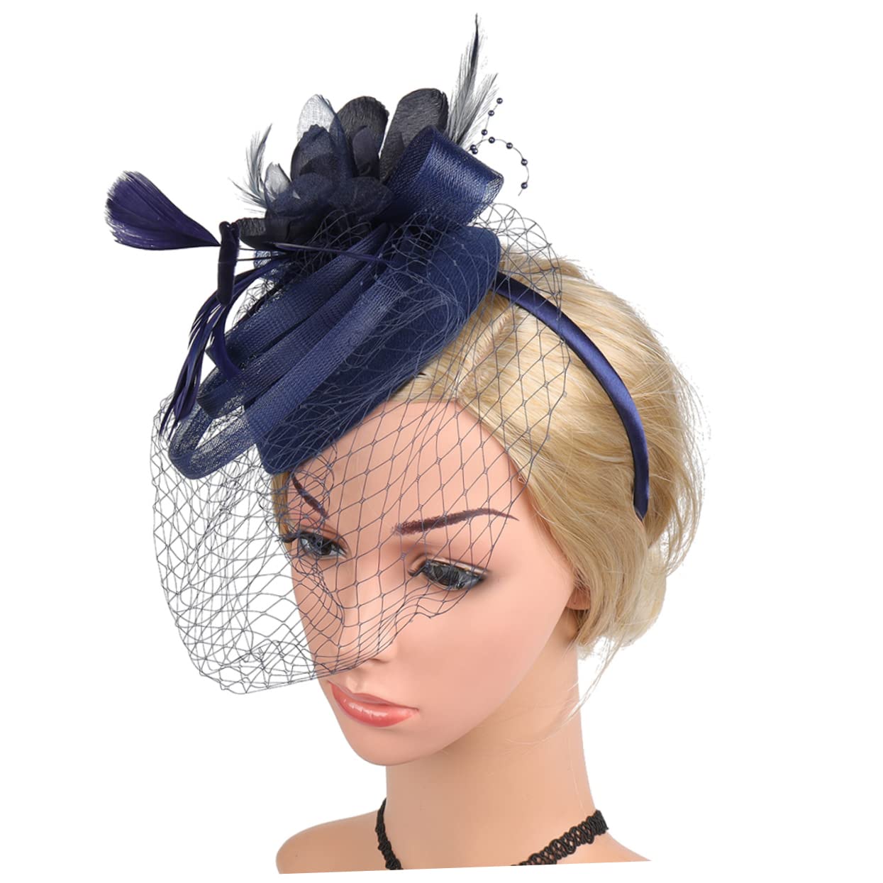 FRCOLOR 5pezzi Fascinator Elegante per Donne Cappello Cerimonia Multifunzionale Accessorio per con Clip Rimovibile per Feste Te Matrimoni e Occasioni Speciali