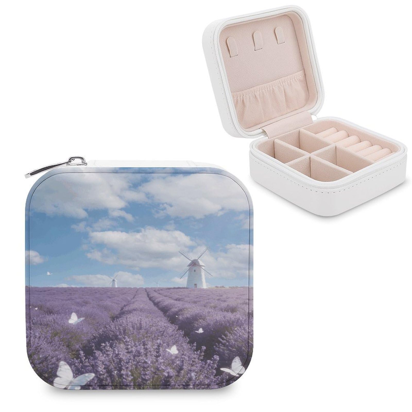 VstaDank Windmill And Butterfly Jewelry Box Beautiful Portable Ring Boxes Cute Large-Capacity Jewelry Case Jewelry Organizer for Mothers Gifts for Earrings Rings Hand Bracelet