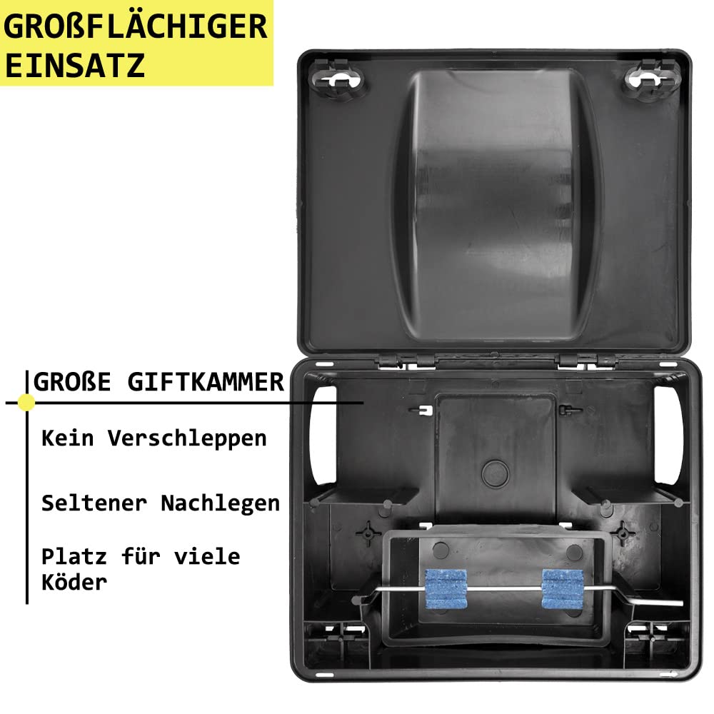 10 x Köderstation Ratten Set Köderbox Garten Mausfalle Mäuse Rattenköderbox Box Rattenköderstation Rattenfalle Kinder- Haustiersicher Koederbox Gift Petigi