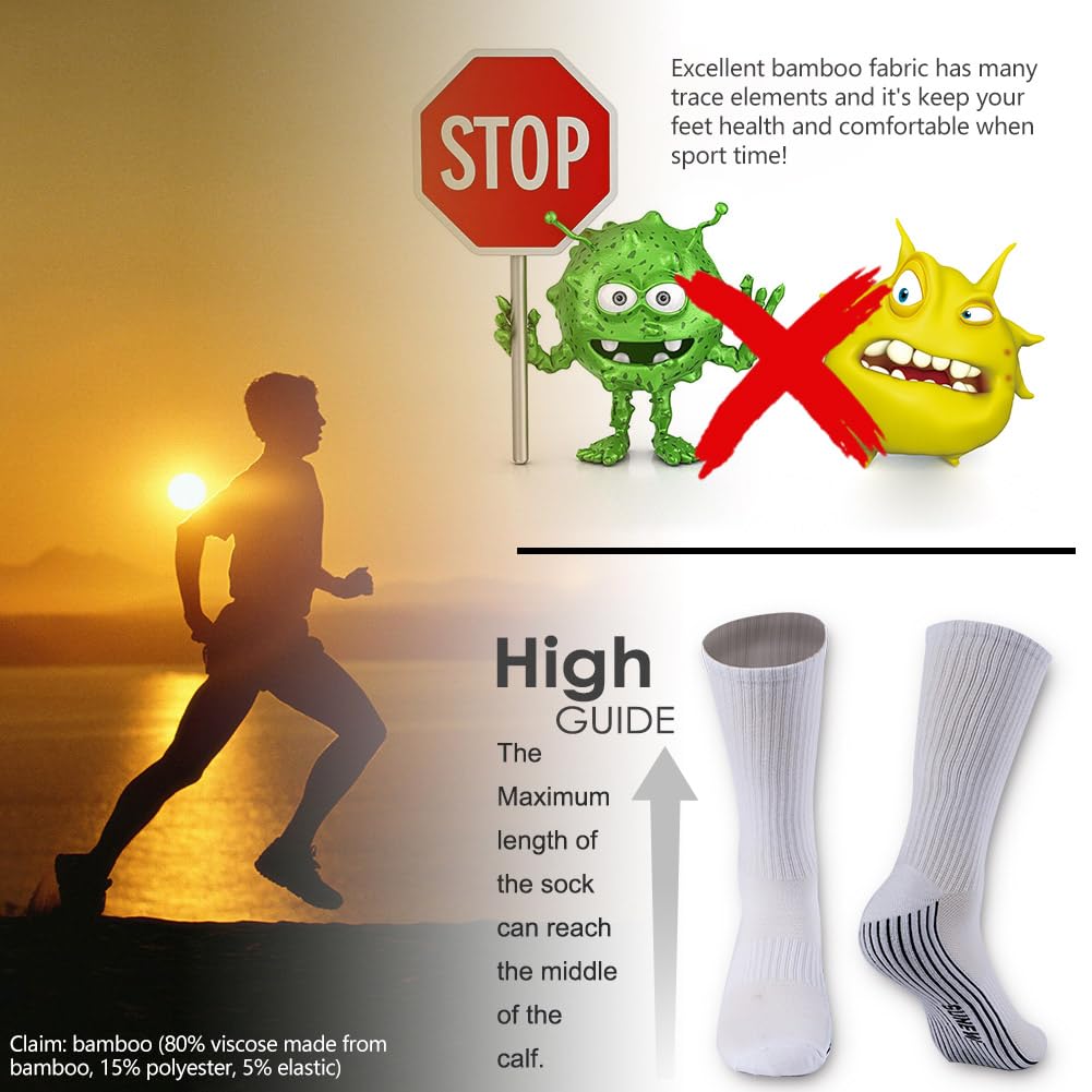 Sunew Calcetines de bambú, unisex, súper suaves, acolchados, cómodos, absorben la humedad, calcetines de entrenamiento para tobillo/tripulación, 1/3/6 pares