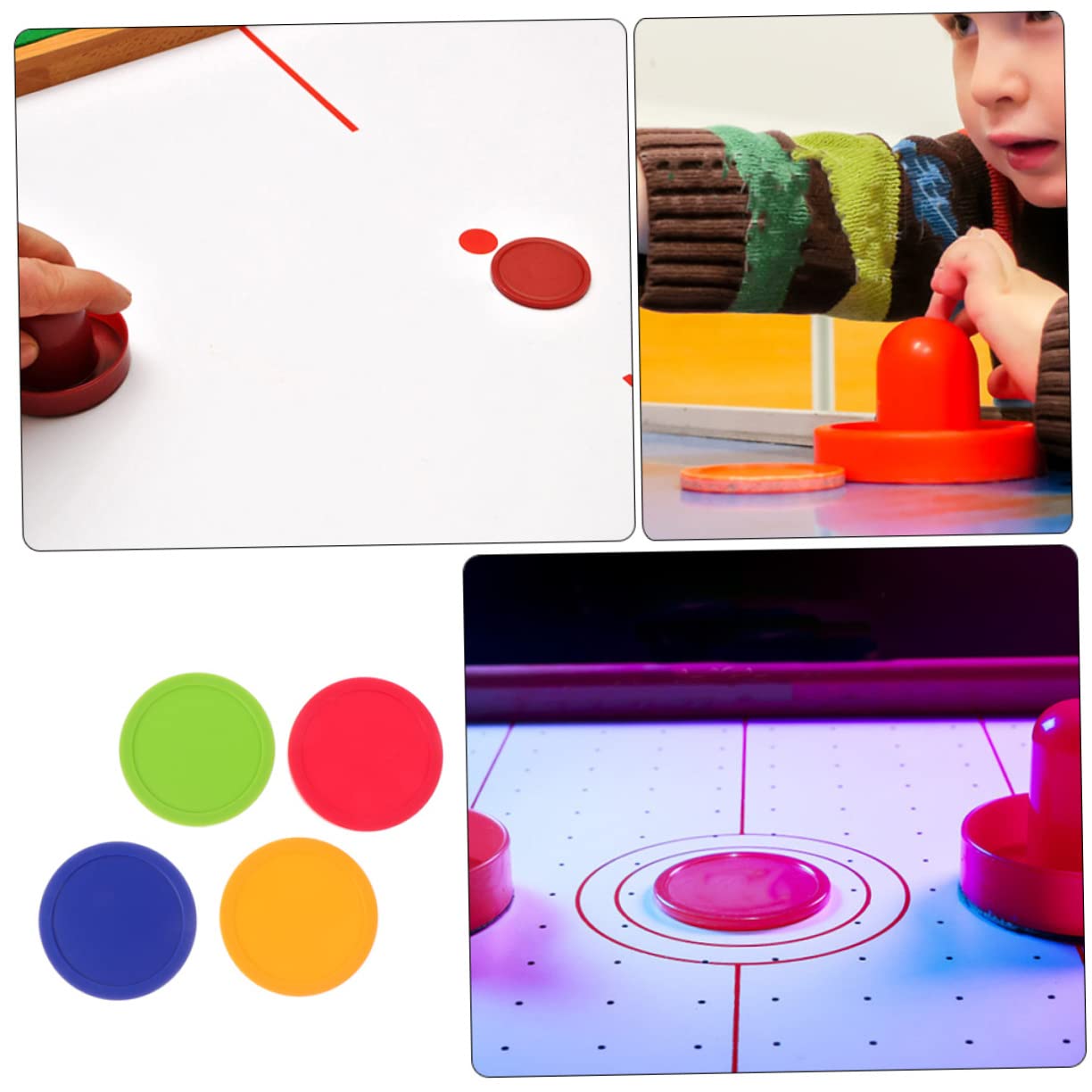 NAMOARLY Hockey Table Pucks Set 82mm Air Hockey Pucks Red Green for Indoor