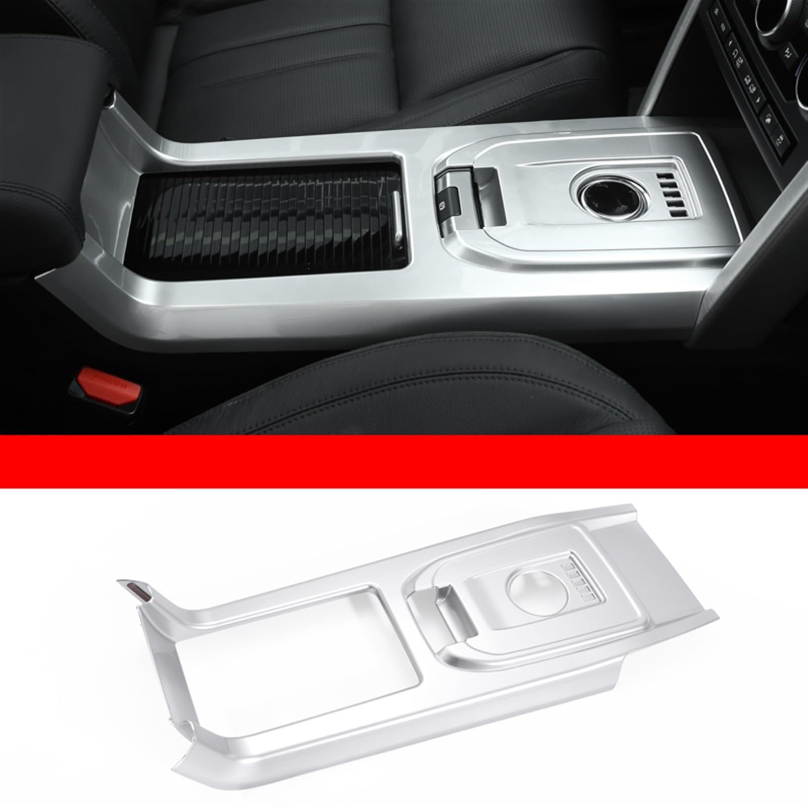 Komponenten 1 Stück Kohlefaser-Mittelkonsolen-Getriebegehäuse-Abdeckungsverkleidung Für Land Rover Für Discovery Sport 2015-2020 Auto Zubehör(Silver)