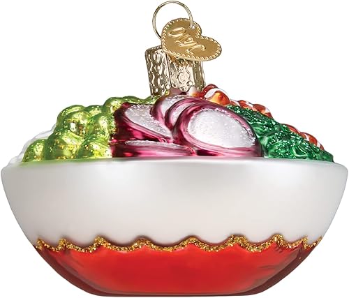 Miniatura 2 de Old World Christmas Poke Bowl - Adorno de vidrio soplado para árbol de Navidad, decoración navideña artesanal, colección de alimentos