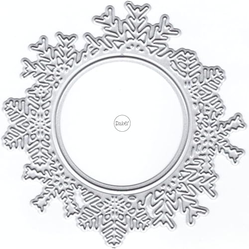 DzIxY Bonito copo de nieve de encaje redondo marco de metal troquelado troquelado para hacer tarjetas, juegos de troqueles de papel para álbumes de