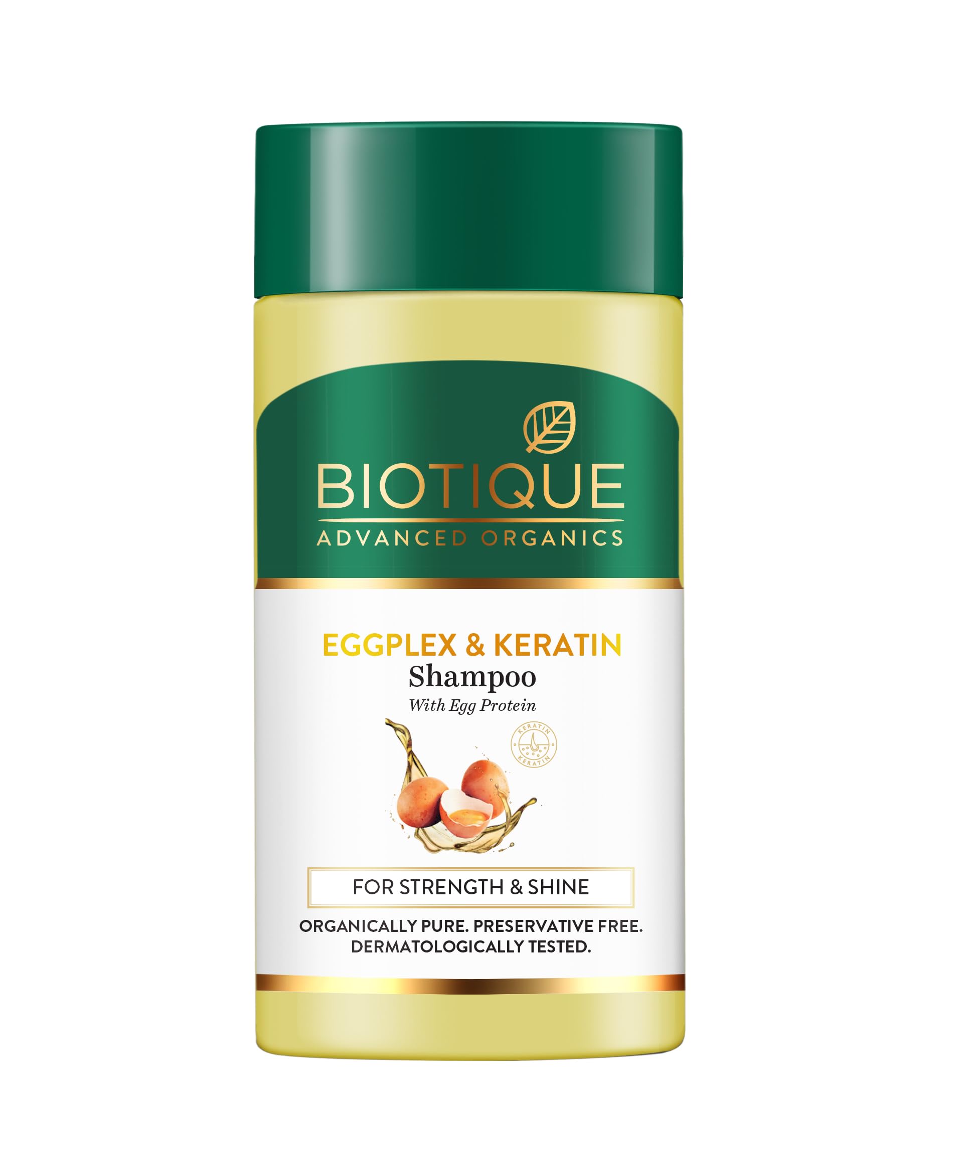 Biotique Eggplex & Keratin Shampoo for Thicker & Shinier Hair - Prevents Breakage, Gentle Cleanse | Protein Shampoo| For Men & Women - 25ml