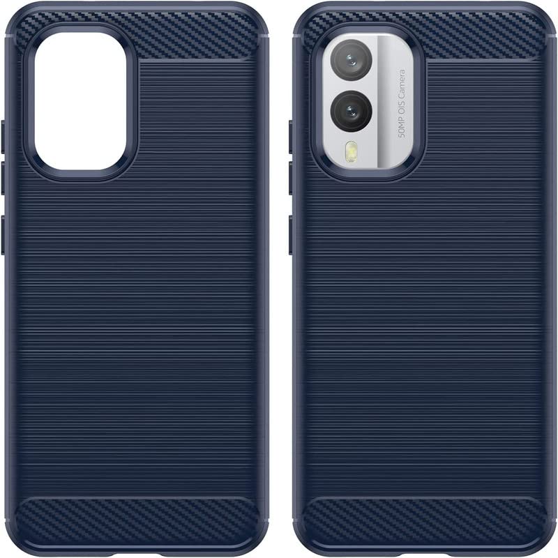 Image of NPRC Hybrid Ultra Slim Protective Case TPU Non-Slip Carbon Fiber Texture Shockproof Case Cover for Nokia X30 5g - Blue