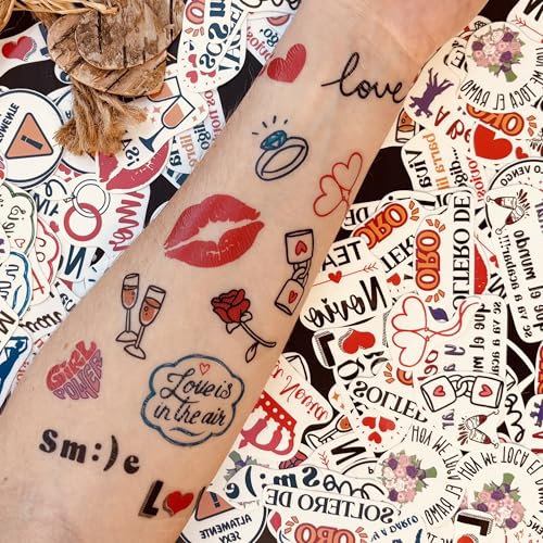 Yatatu   Tatuajes Temporales para Bodas   Más de 130 Calcomanías para Bodas con Diseños Variados   Piezas Individuales Listas para Usar (Pack en Español)