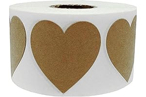 500 Bulk Value Pack - 2" Giant Kraft Heart Sticker Labels