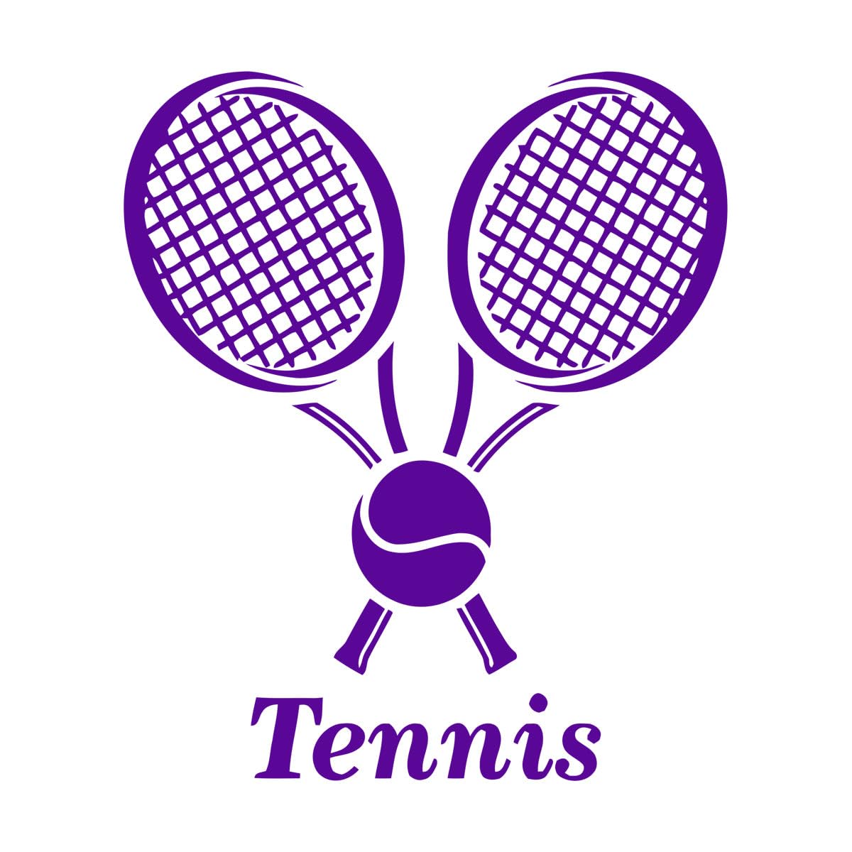 Tennis Club Logo Wall Sticker Gym Sports Interior Decoration Tennis Ball Vinyl Wall Decal Removable Tennis Rackets Sticker Large - 67x78cm
