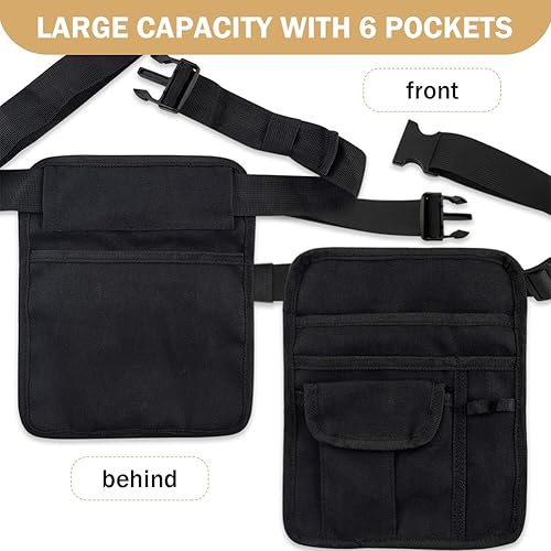 Miniatura 4 de Delantal de limpieza profesional con 5 bolsillos y cinturón ajustable en la cintura, camarero, chef, camarero, para mujeres y hombres, restaurantes,