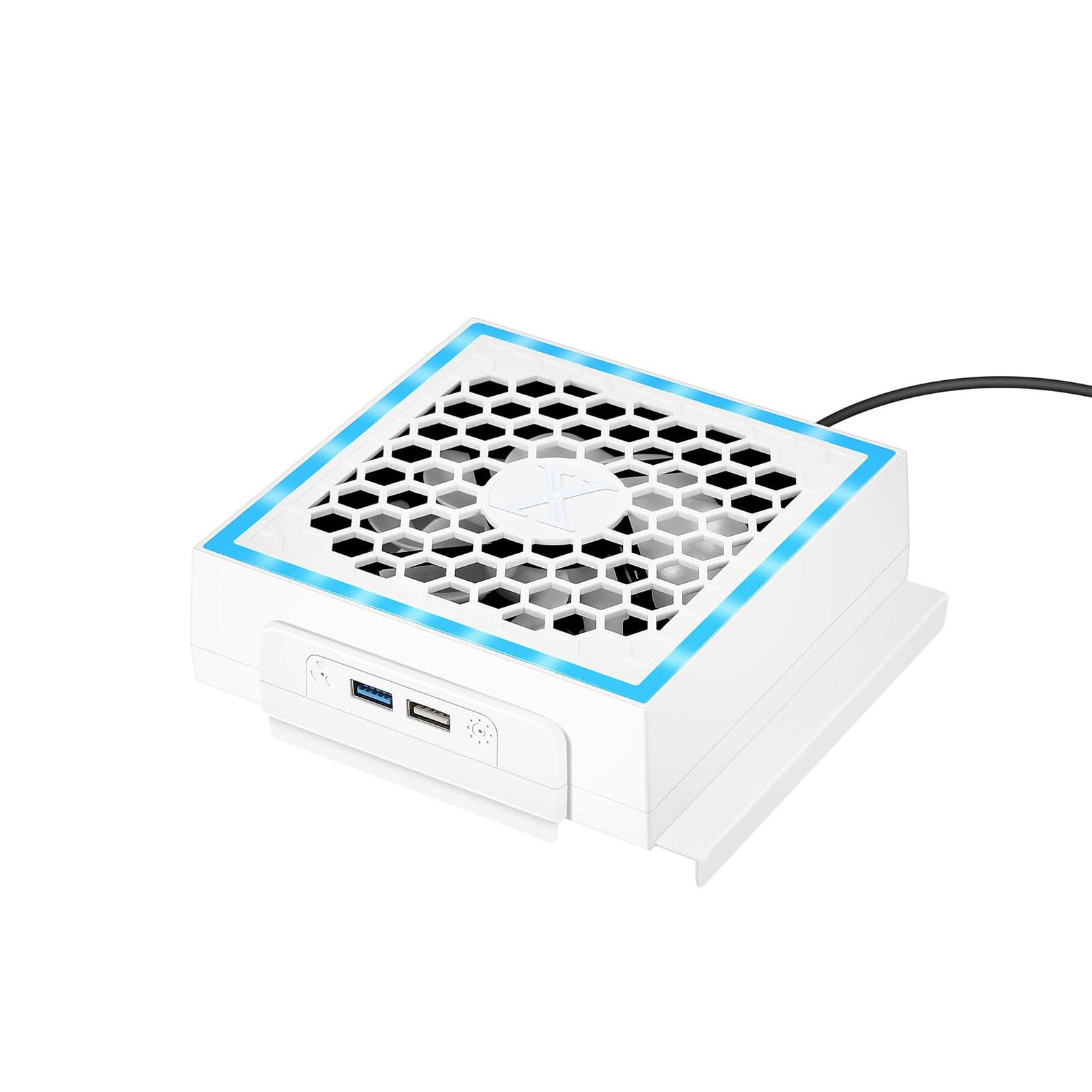 Ventola di raffreddamento per console di raffreddamento in serie con 2 porte USB e ventola di raffreddamento a basso rumore regolabile a 3 velocità