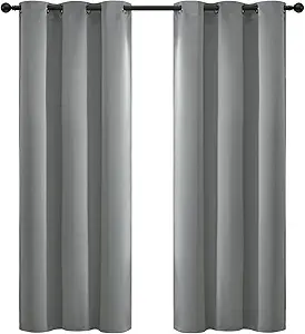 Yakamok Dove Grey Room Darking for Livingroom Dining Room Darkening Thermal Insulated Bay Window Hotel Modern Elegant Black Out Sunblock Curtins/Bedroom, 42 x 72 Inches, 2 Panel Sets