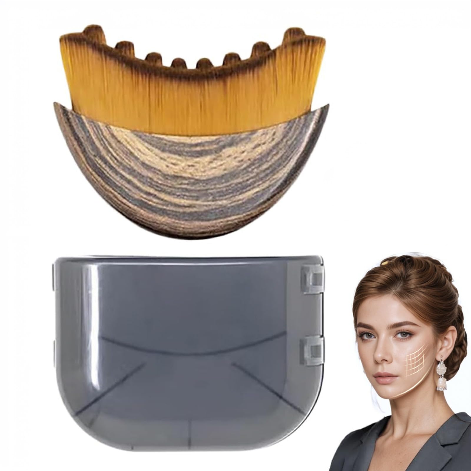 Ultra-Soft Lymphatic Contour Face Brush: Drainage Massager for Chin & Neck (Travel Case Included)