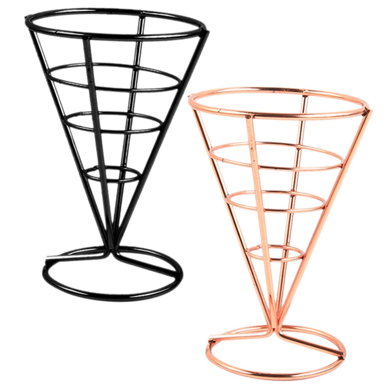 LABRIMP 2pcs Cone Snack Holder Snacks Display Stand Chips Cone Basket Restaurant Snack Dish Fries Chips Basket Snack Holders French Fries Cone Cups Food Serving Dish Stainless Steel
