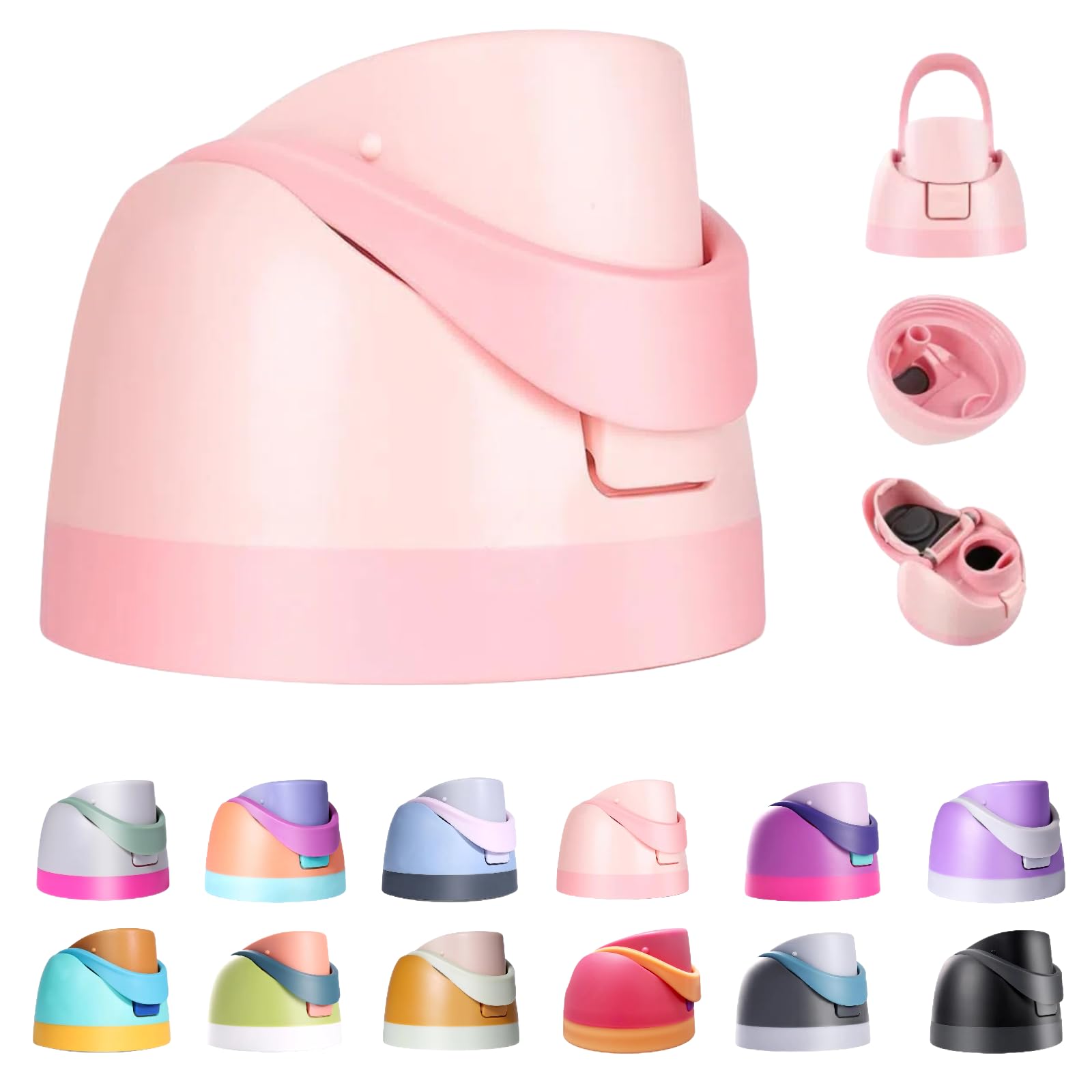 Lid Replacement for Owala Freesip, Compatible with Owala Cup 24oz 32oz 40oz 16oz, One Button Water Bottle Top Replacement Accessory, Leakproof, BPA-Free (Pink)