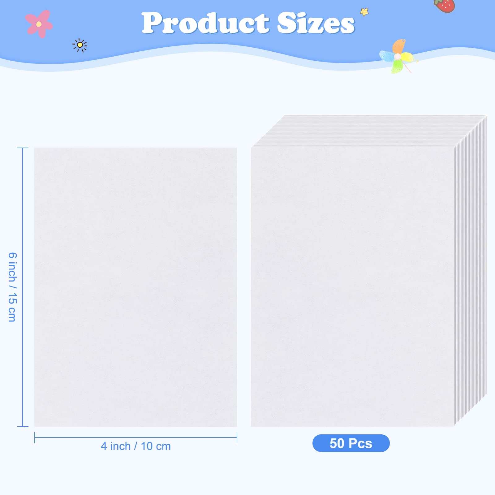 MXJSUA Diamond Painting Release Papers 6x4 inch/15x10 cm Diamond Canvas Paper Covering Double-Sided Non-Stick Replacement Cover Sheets Gem Art Painting Accessories for Adult 50 Pcs