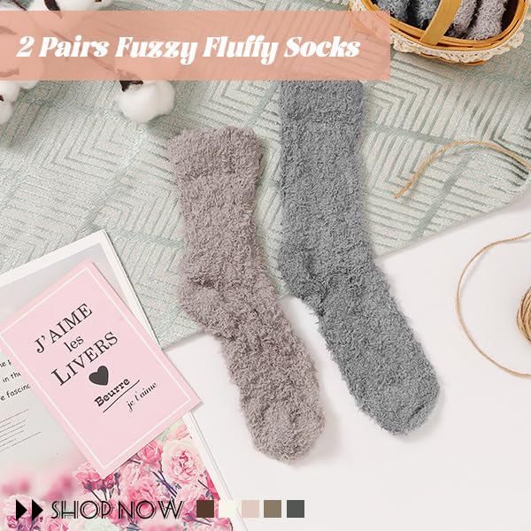 Womens Fuzzy Socks Soft Cozy Fluffy Slipper Socks Winter Warm Plush Sleeping Socks4