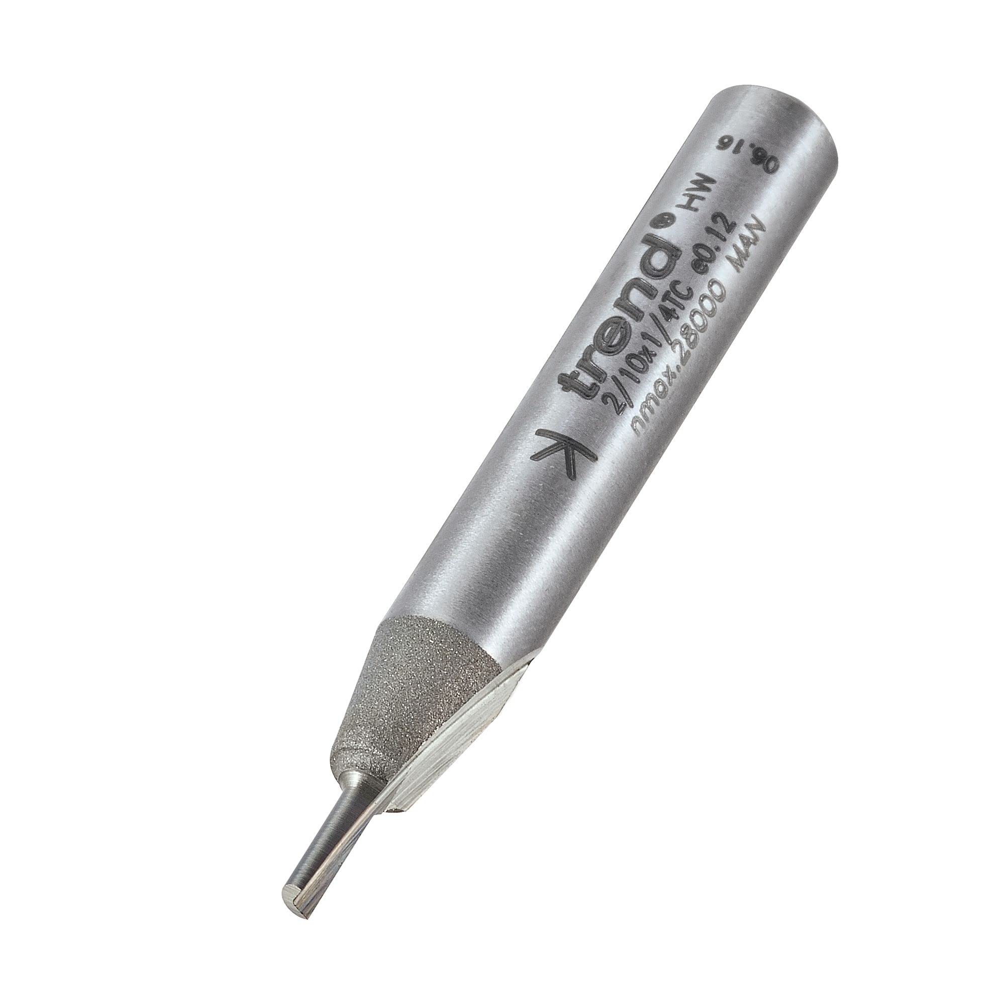 Trend 2/10X1/4Tc Straight Router Cutter Bit, Tungsten Carbide Tipped, 1/4" Shank