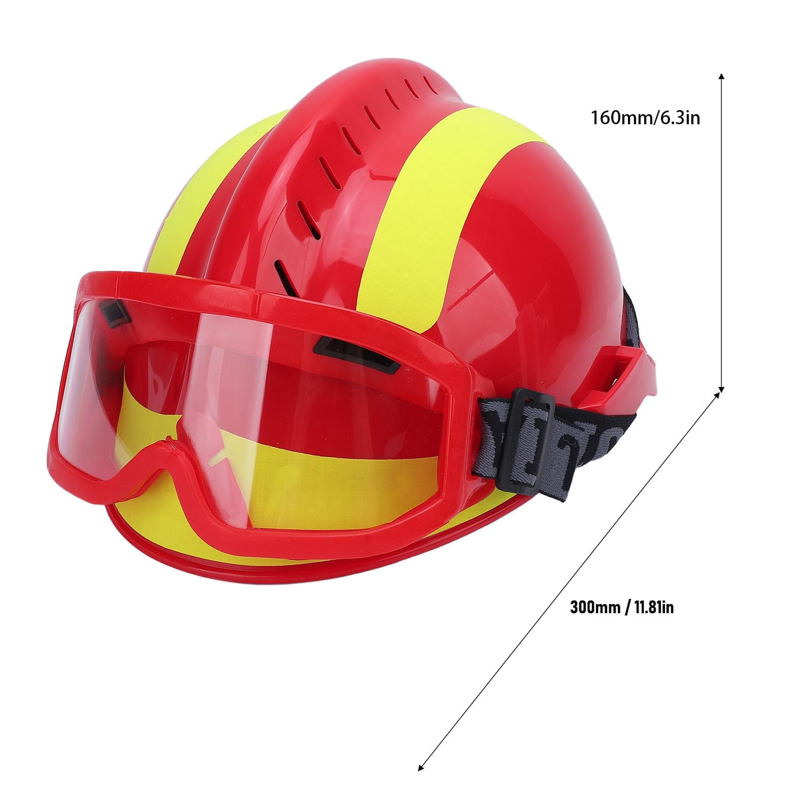 Rettungshelm mit integriertem Licht, reflektierender Such- und Rettungshelm für Notfälle, Feuer und Erdbeben (Rot)