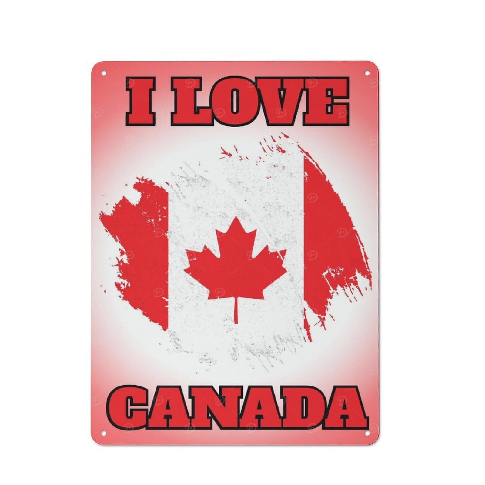 Junmoney Style-1 Canada Flag Retro Metal Wall Sign 40X30cm For Living Room Or Hallway, For Collectors Decorating Living Rooms And Hallways
