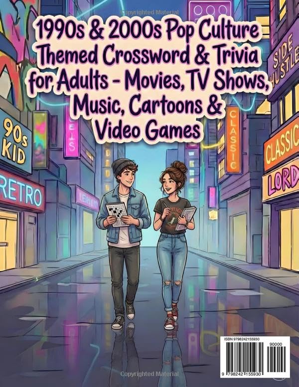 Millennial Crossword Puzzles: 1990s & 2000s Pop Culture Themed Crossword & Trivia for Adults - Movies, TV Shows, Music, Cartoons & Video Games image 3