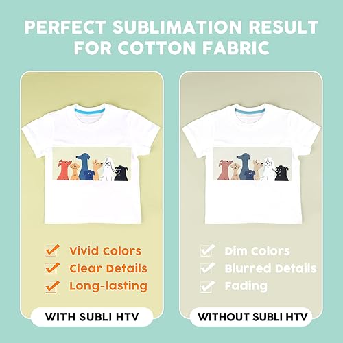 Miniatura 2 de HTVRONT Vinilo HTV transparente para sublimación paquete de 10 vinilos de sublimación brillantes de 12 x 10 pulgadas alta tasa de transferencia