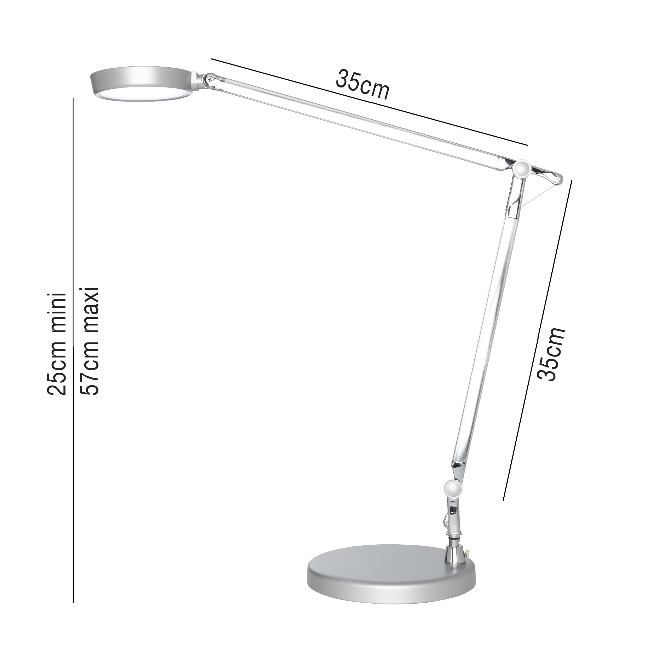 Unilux LED Schreibtischlampe Senza, dimmbar, silbergrau