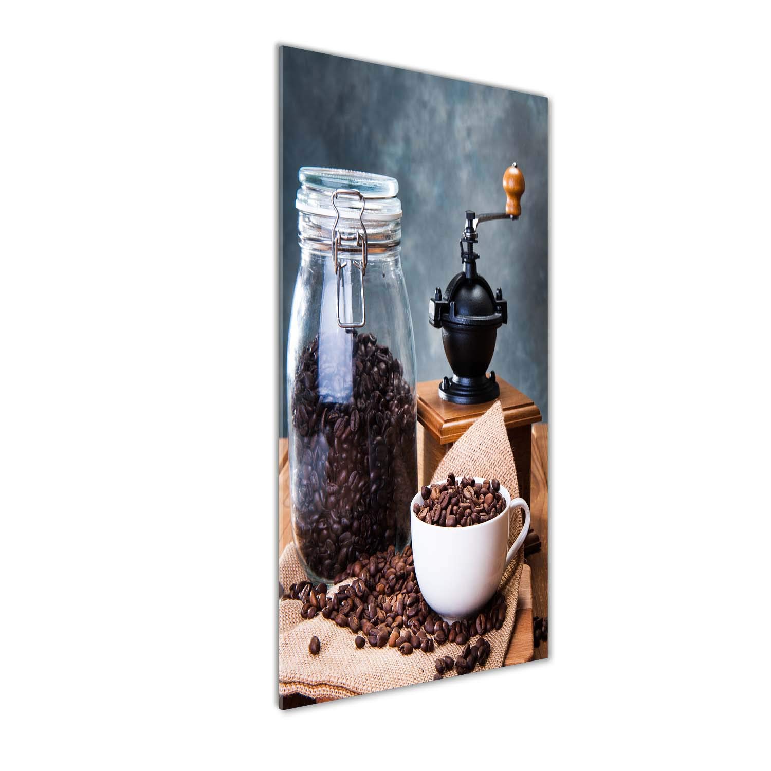 Image sur verre acrylique Tulup moulin à café déco mural brun 50x125 nourriture et boissons